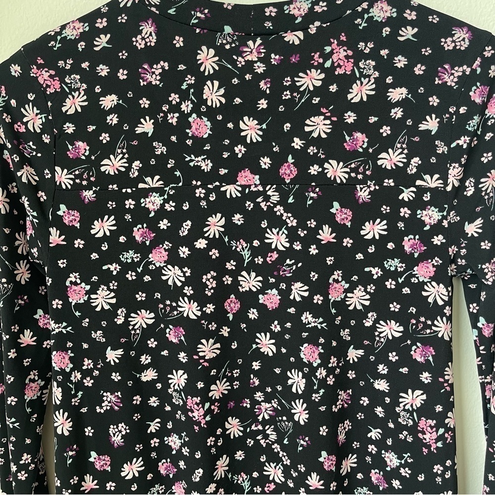 BCBG Long Sleeve Ditsy Print A-Line Dress - Picture 7 of 9